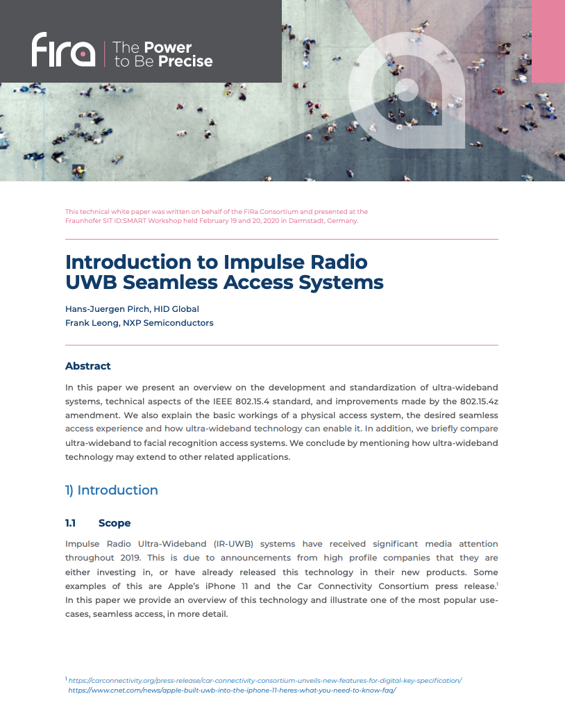 Introduction to Impulse Radio UWB Seamless Access Systems
